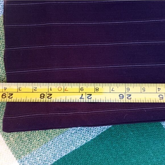 DKNY City 6P Brown Striped Full Length Zipper Pockets Women's Pants - Picture 6 of 7